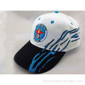 Racing Flames Embroidery Cotton Baseball Cap with Metal Buc